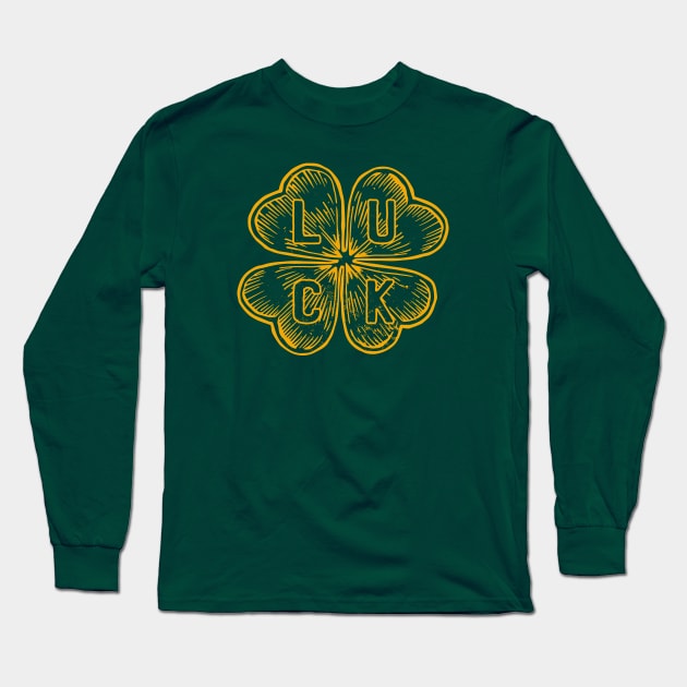 Luck Irish Shamrock Clover Leaf St Patrick's Day Long Sleeve T-Shirt by az_Designs